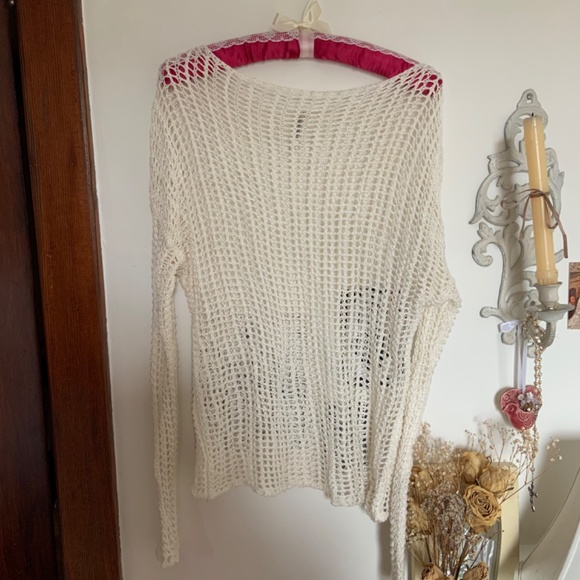 Vintage y2k Monoreno crochet mesh knit sweater top - Picture 3 of 4